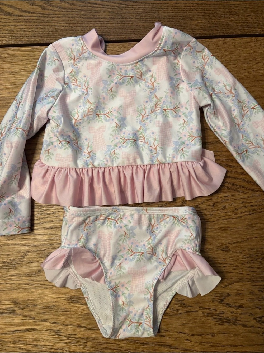 Busy Bee Smocks Bow Swimsuit 18-24M EUC